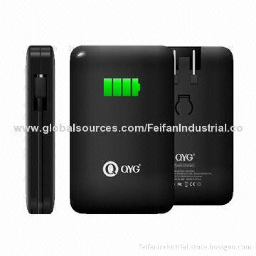 3,000mAh Power Bank, Built-in AC Adapter Micro
